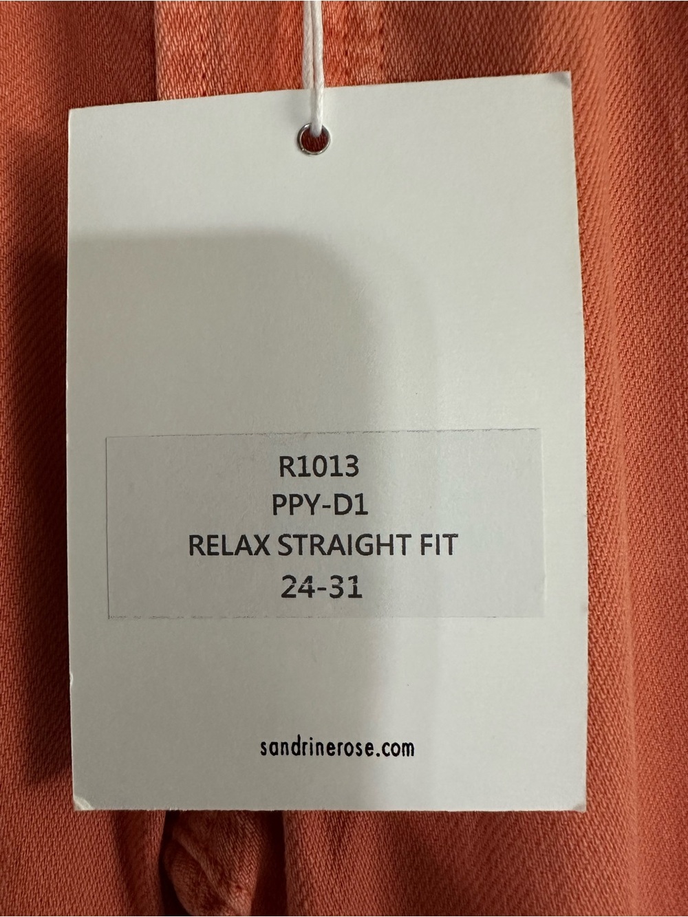 SR vs Sandrine Rose Free People Relax Straight Jeans Coral Size 27 NWT - Picture 9 of 10